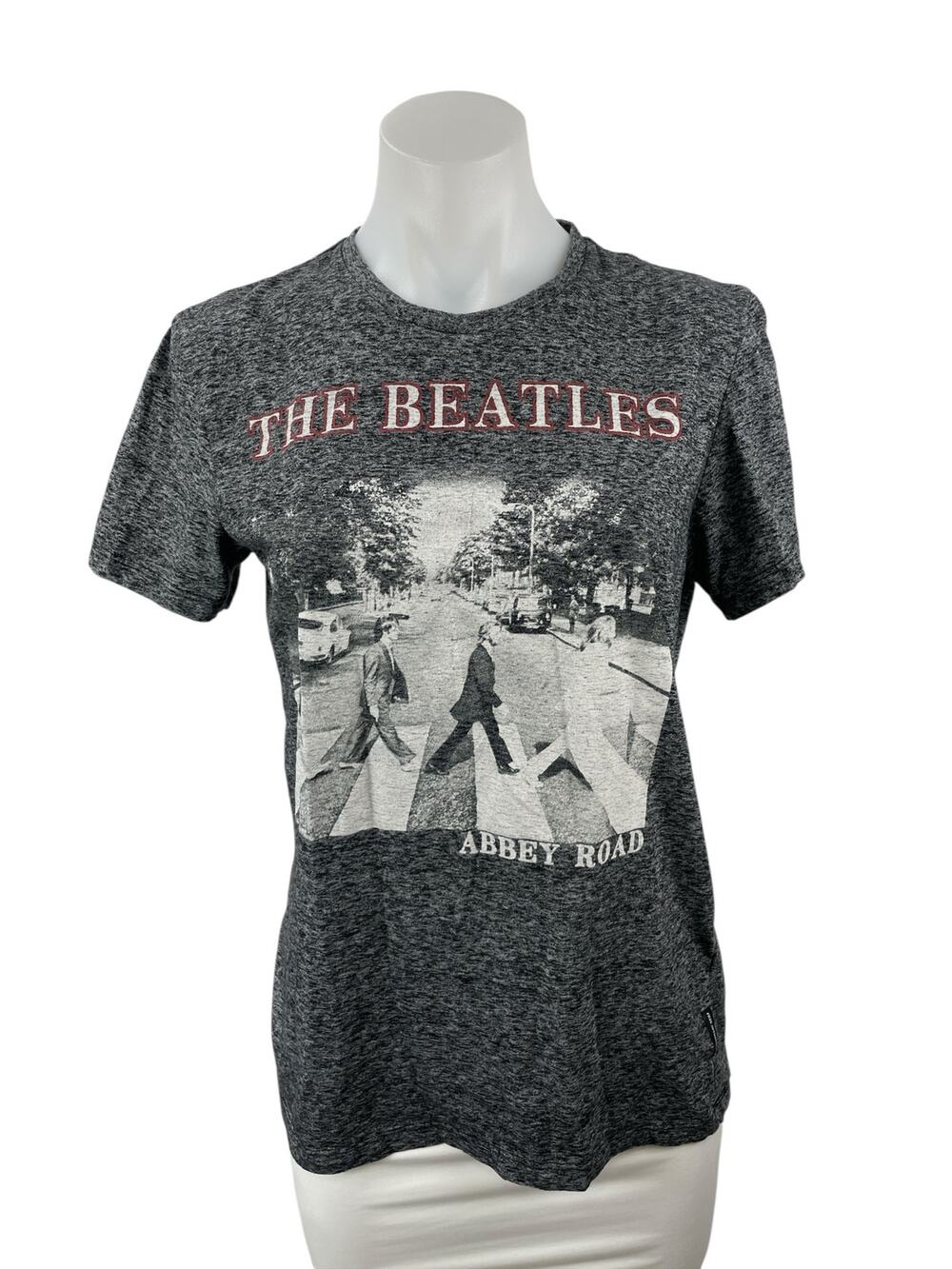 Free Authority The Beatles Abbey Road Graphic Gray Casual Tee T-Shirt Top Size S